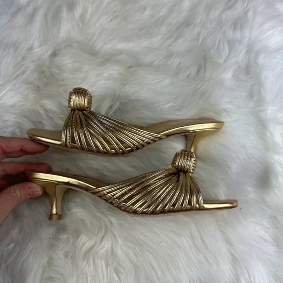 Larroude The Valerie Mule in Gold Metallic